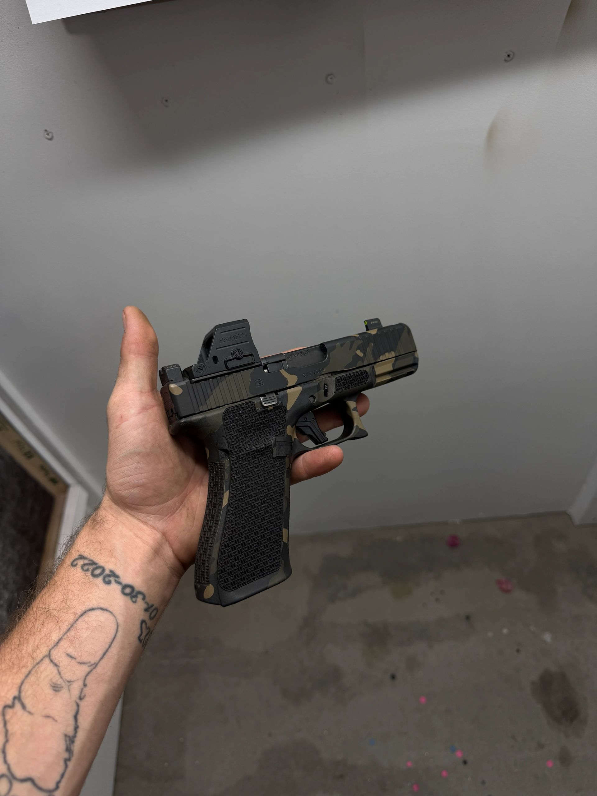 Pistol with a custom Cerakote finish